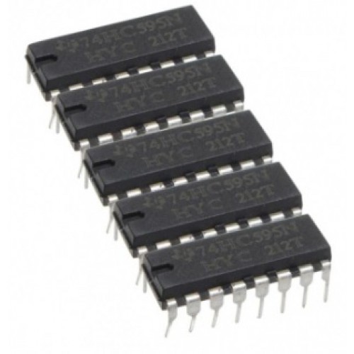 SN74HC595N - 8 bit schuifregister IC - 5 stuks SN74HC595N - 8 bit schuifregister IC - 5 stuks